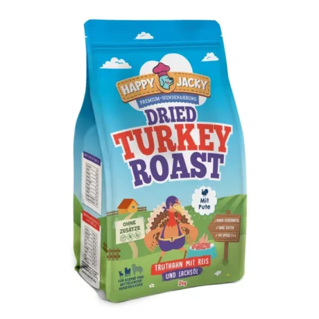 HAPPY JACKY - Crocchette per cani di piccola taglia con tacchino, 2kg