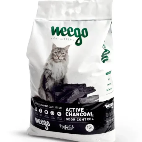 Weego - Lettiera per gatti agglomerante ai carboni attivi, 15L