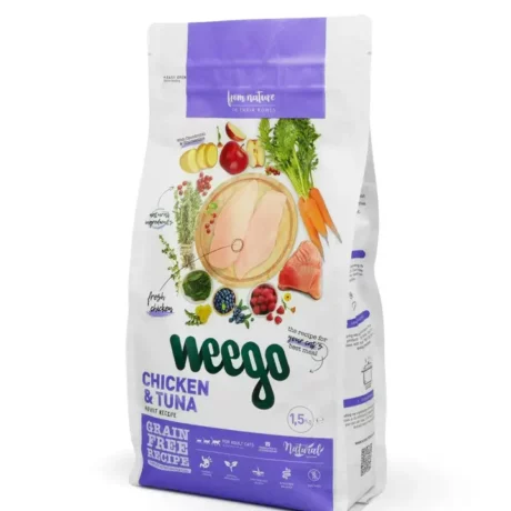 Weego - Crocchette per gatti con pollo e tonno, 1,5kg