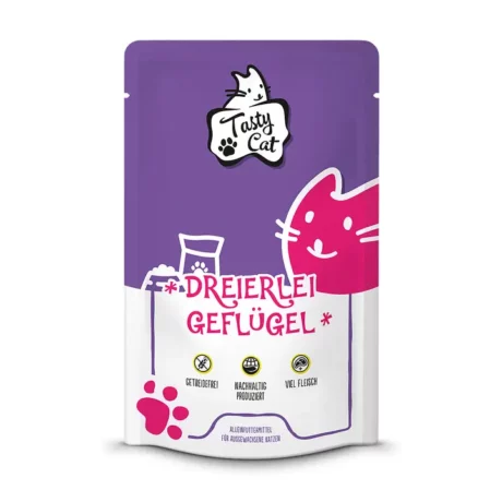 TastyCat Classic - Tre tipi di pollame, bustina da 125g