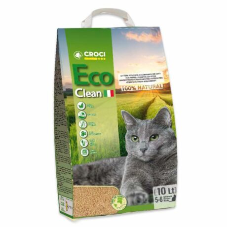 Croci - Lettiera per gatti vegetale agglomerante, 6L - 10L