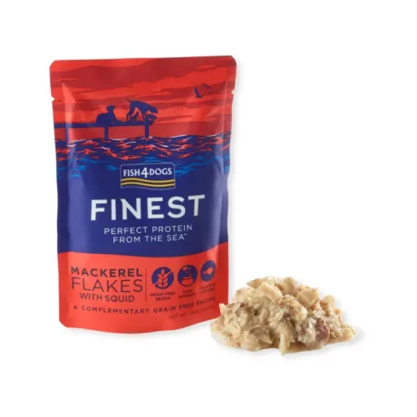 Fish4Dogs Finest - Sgombri in scaglie con calamari, bustina da 100g