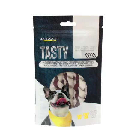 Croci - Snack Treccia di manzo per cani, 80g