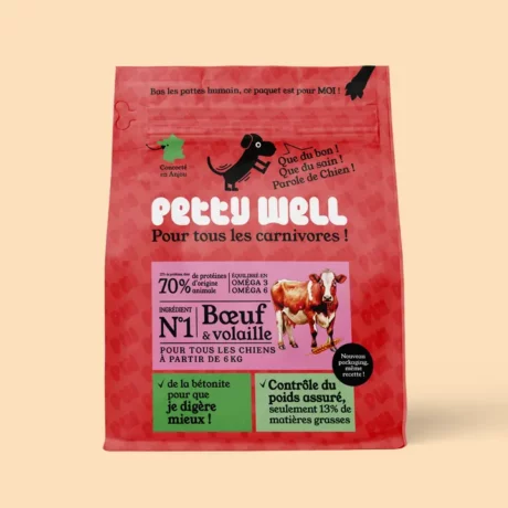 Petty Well - Crocchette per cani con manzo, pollame e verdure, 1kg