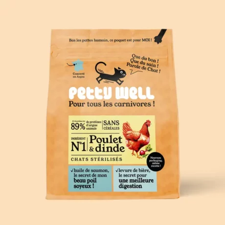 Petty Well - Crocchette per gatti con pollo e tacchino, 1kg