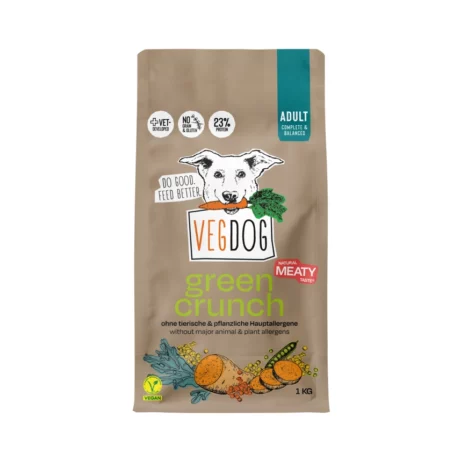 VEGDOG - Crocchette vegane per cani GREEN CRUNCH, 1kg - 4kg