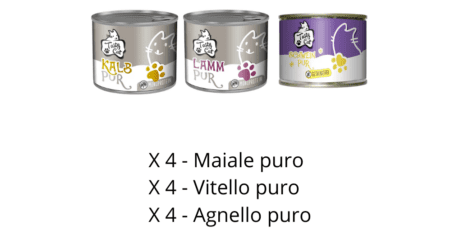 TastyCat Mono - Mix di prova - Multipack 12 lattine da 200g