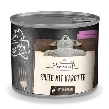 TastyCat Terrina - Tacchino con Carota, lattina da 180g