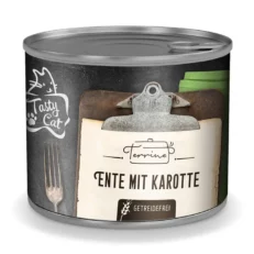 TastyCat Terrina - Anatra con Carota, lattina da 180g